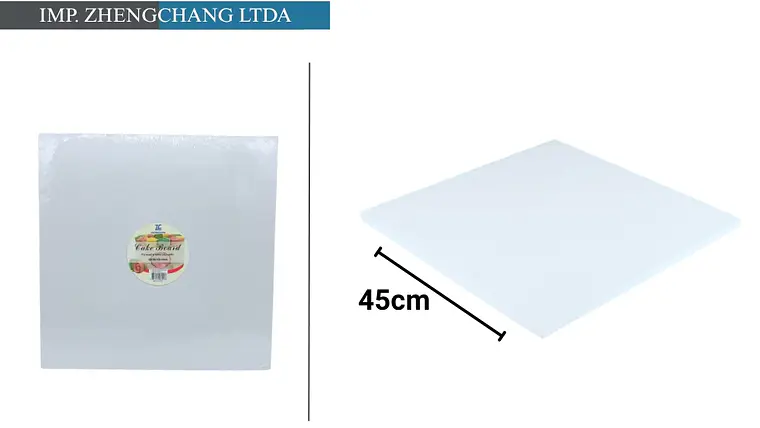 Base cuadrada blanca para torta, 45 cm (X10) 1