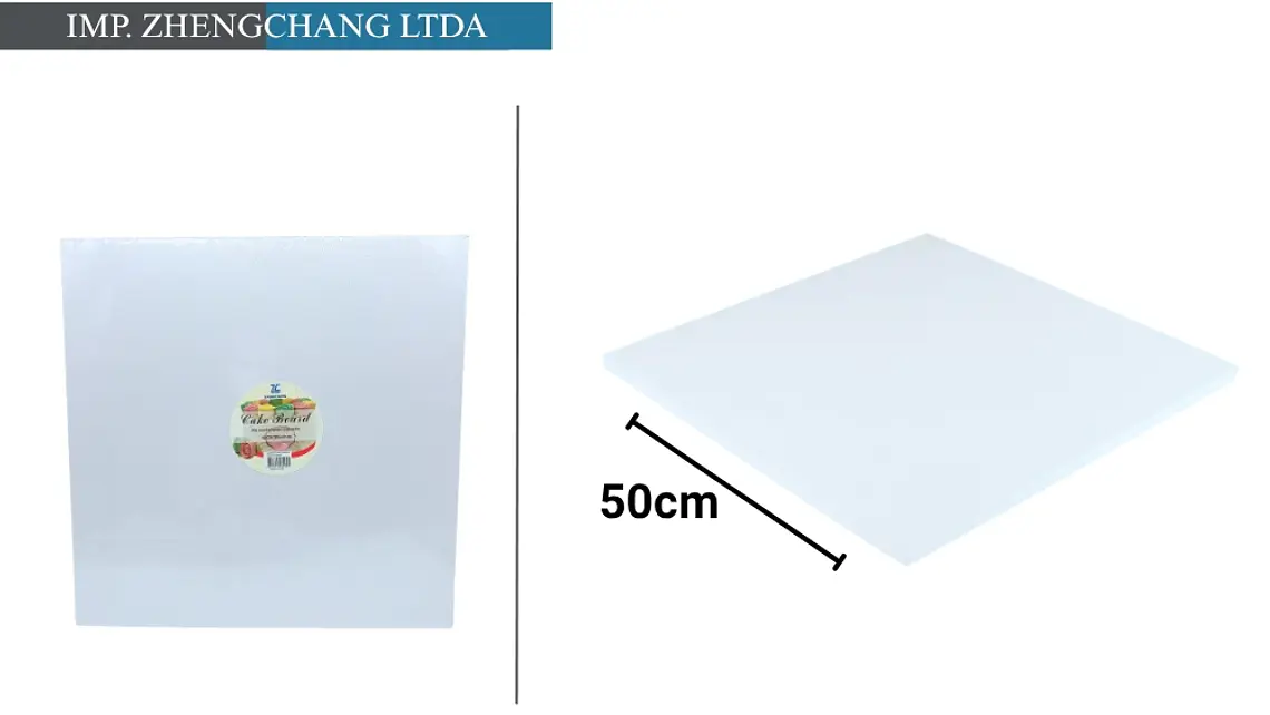 Base cuadrada blanca para torta, 50 cm (X10) 1