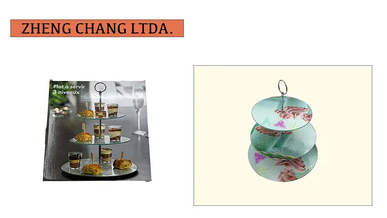 Soporte de vidrio decorado para postres, 3 niveles (X3) 1