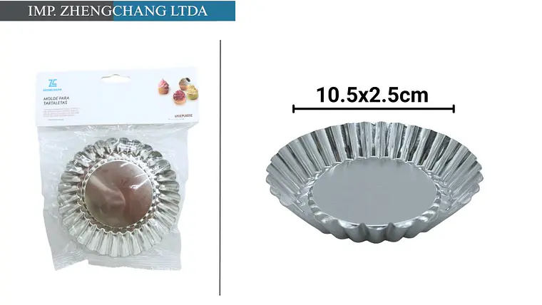 Juego de 6 moldes acanalados para tartaletas, 10,5 cm (x12) 1