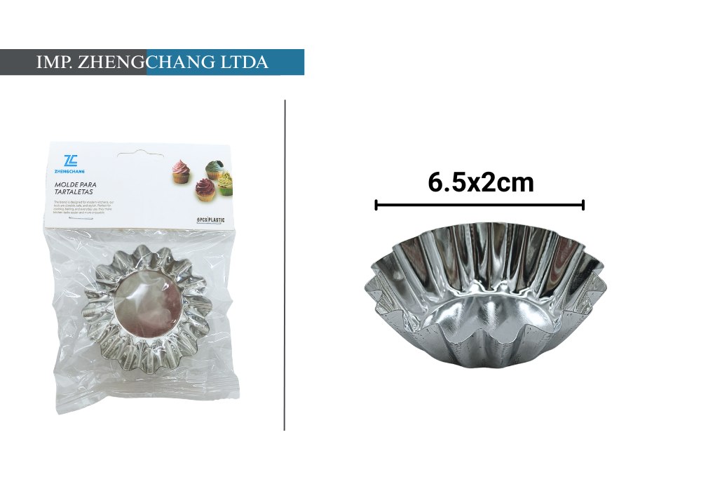Molde metálico acanalado para tartaletas, 6,5 cm LH-A013N 12 piezas (x12)