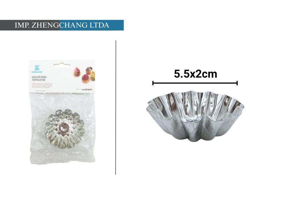 Molde metálico acanalado para tartaletas, 5,5 cm (x12)