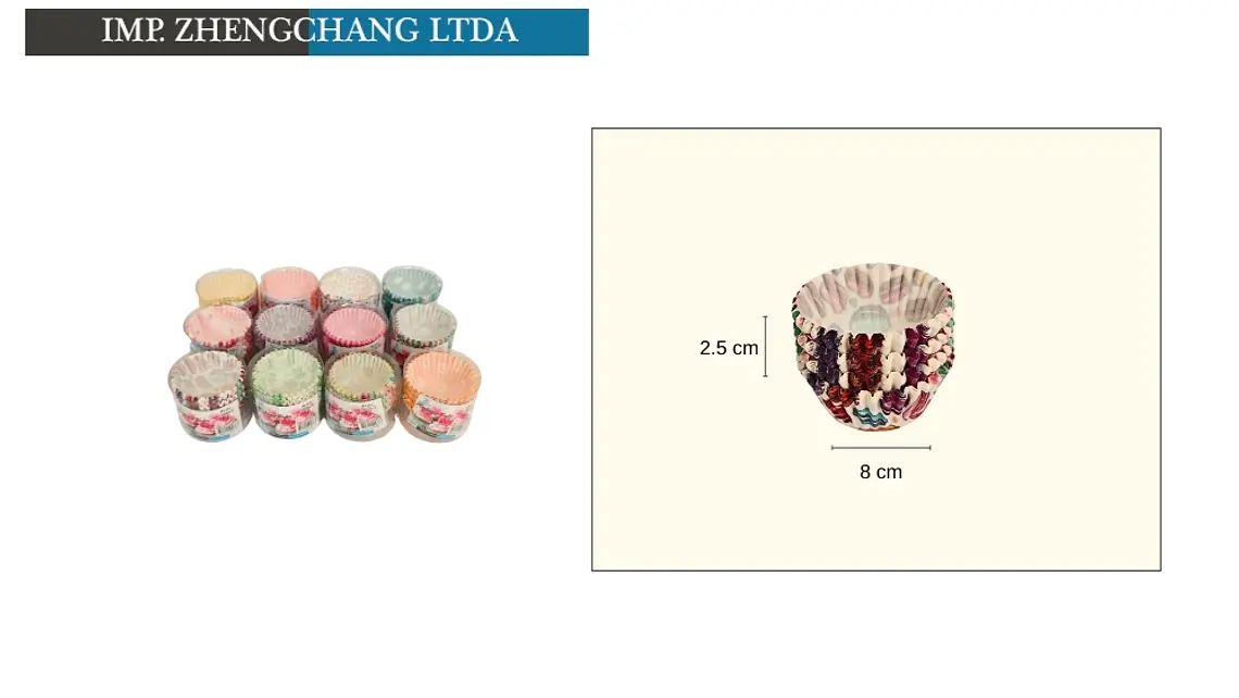 Cápsulas de papel estampadas para cupcakes, 8 cm (x12) 1