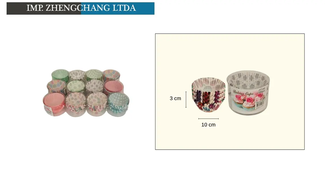 Cápsulas estampadas para cupcakes, 10 cm, caja de 100 (x12) 1