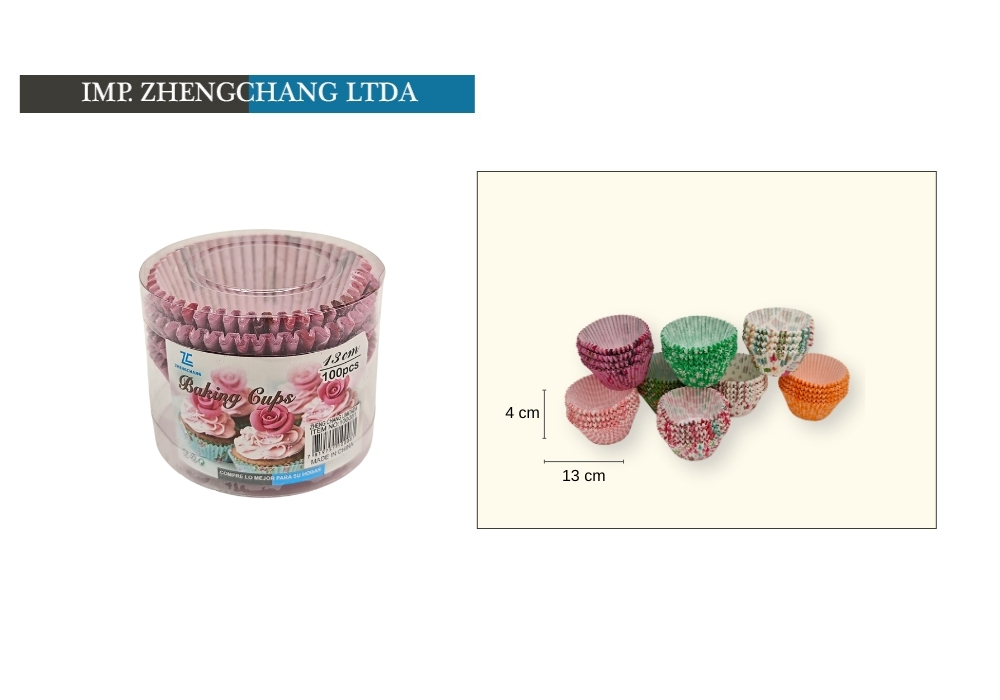 Cápsulas estampadas para cupcakes, 13 cm, caja de 100 (x12)