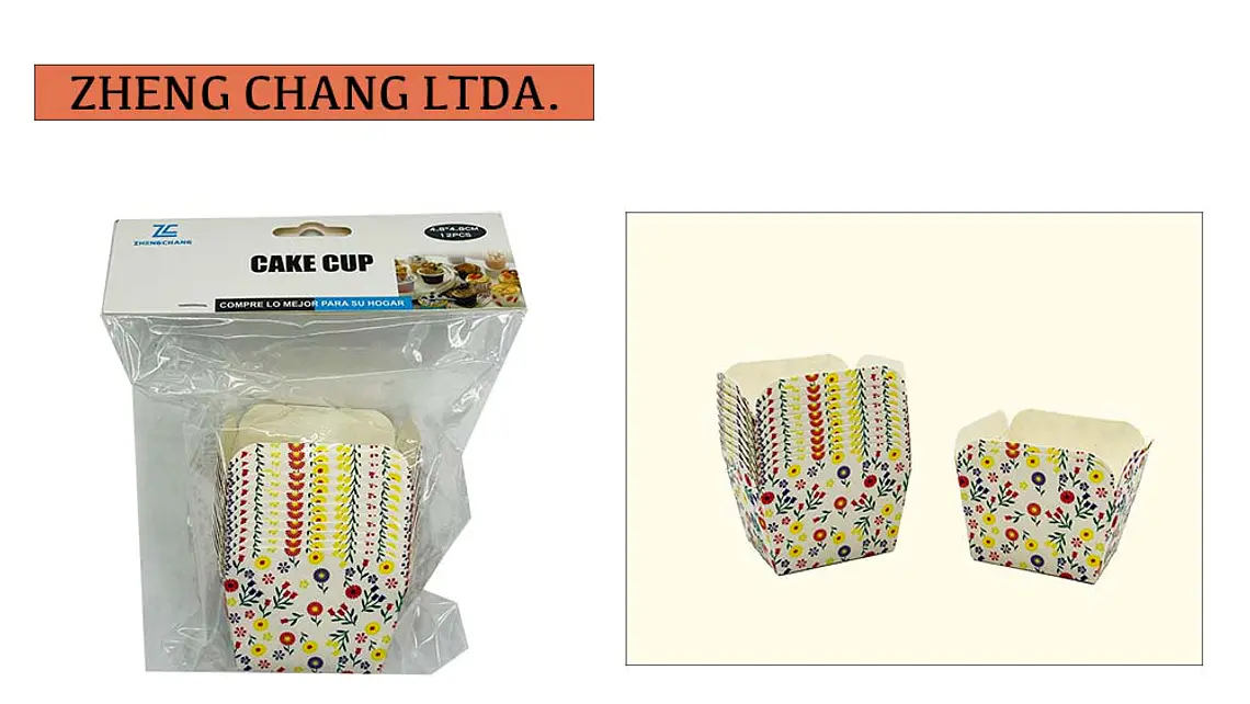 Cápsulas cuadradas estampadas para cupcakes, 12 unidades (x12) 1