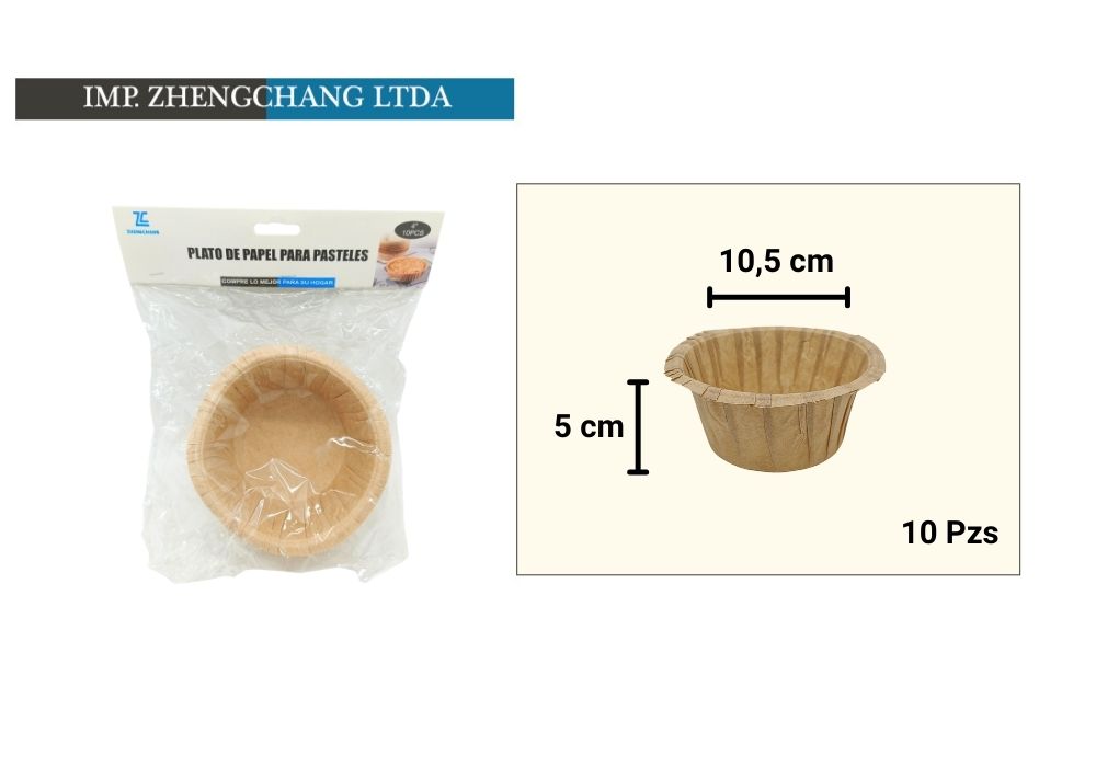 Moldes de papel para tortas, 10,5 cm, 10 unidades (x12)