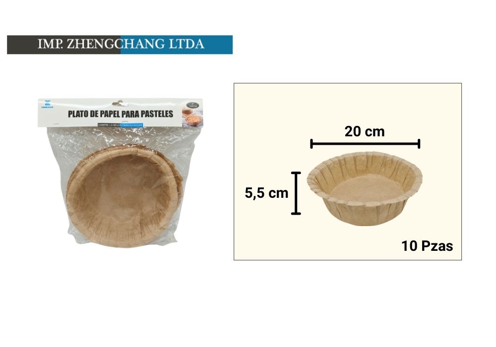 Moldes de papel para tortas, 20 cm, 10 unidades (x12)