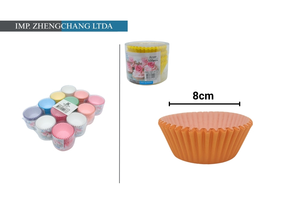 Cápsulas de color liso para cupcakes, 8 cm (x12)