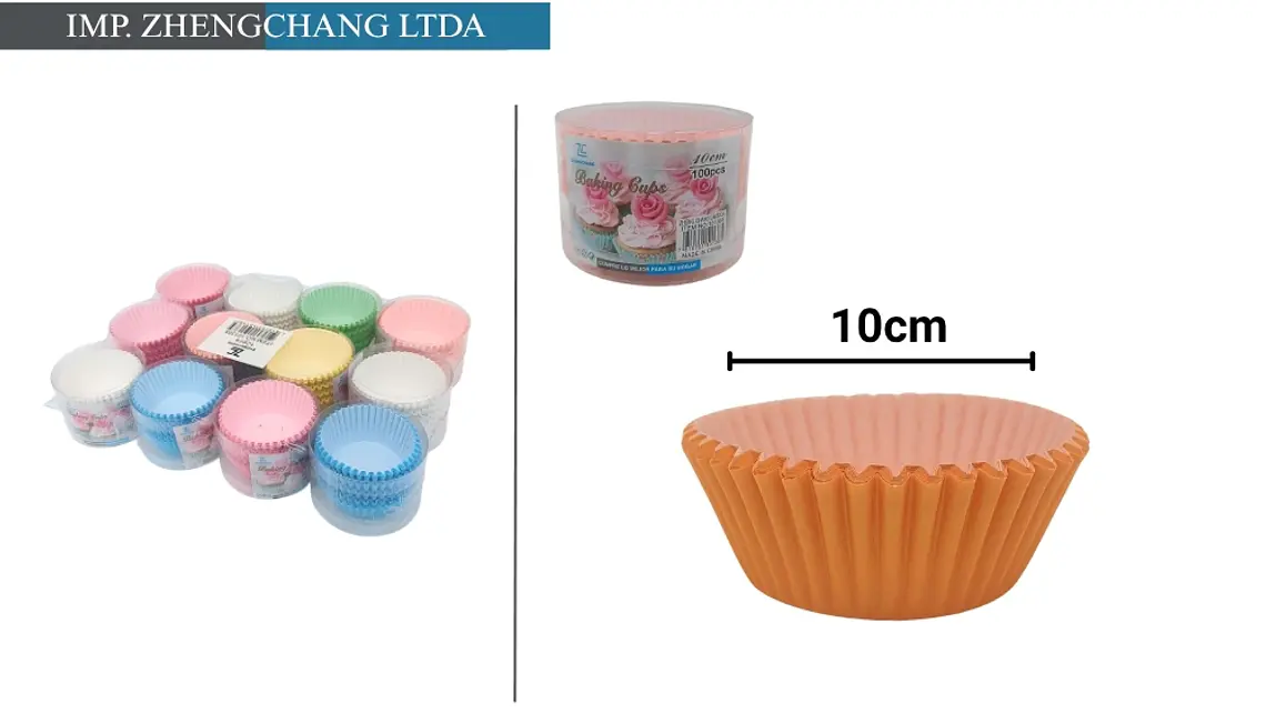 Cápsulas de color liso para cupcakes, 10 cm (x12) 1