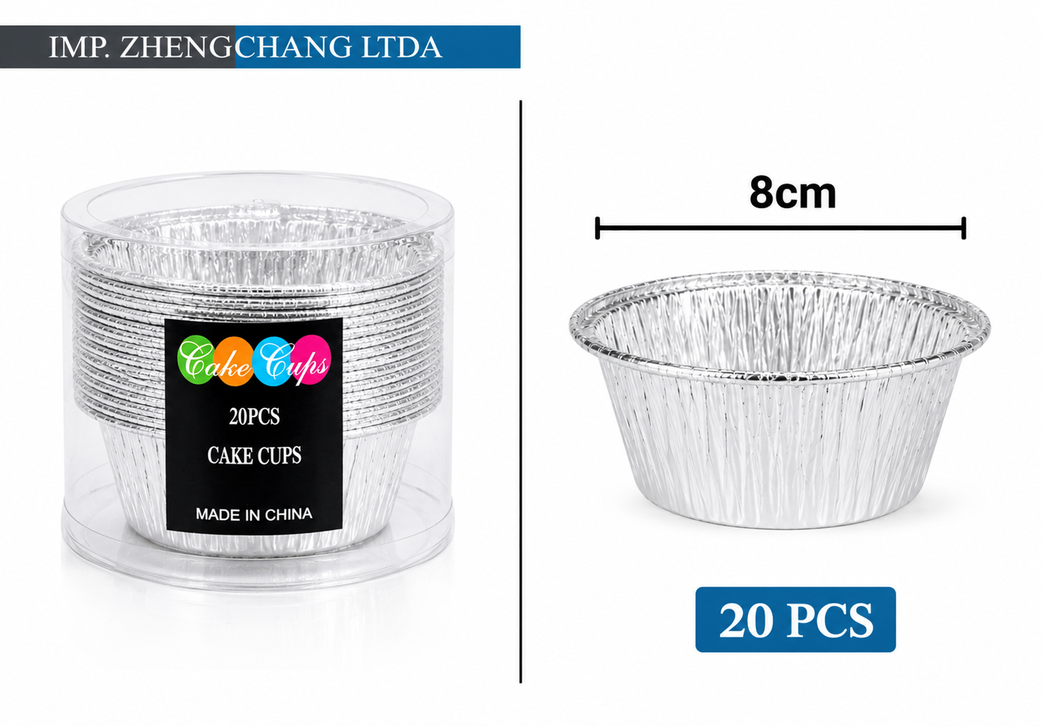 Cápsulas de aluminio para cupcakes, 8 cm, 20 unidades (x12)