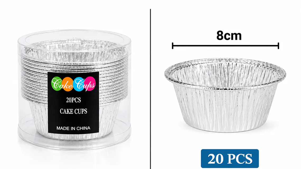 Cápsulas de aluminio para cupcakes, 8 cm, 20 unidades (x12) 1