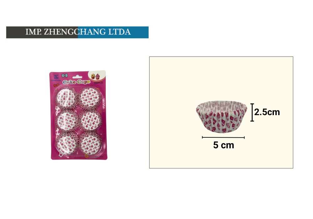 Cápsulas de papel estampadas para cupcakes, base de 5 cm (x12)