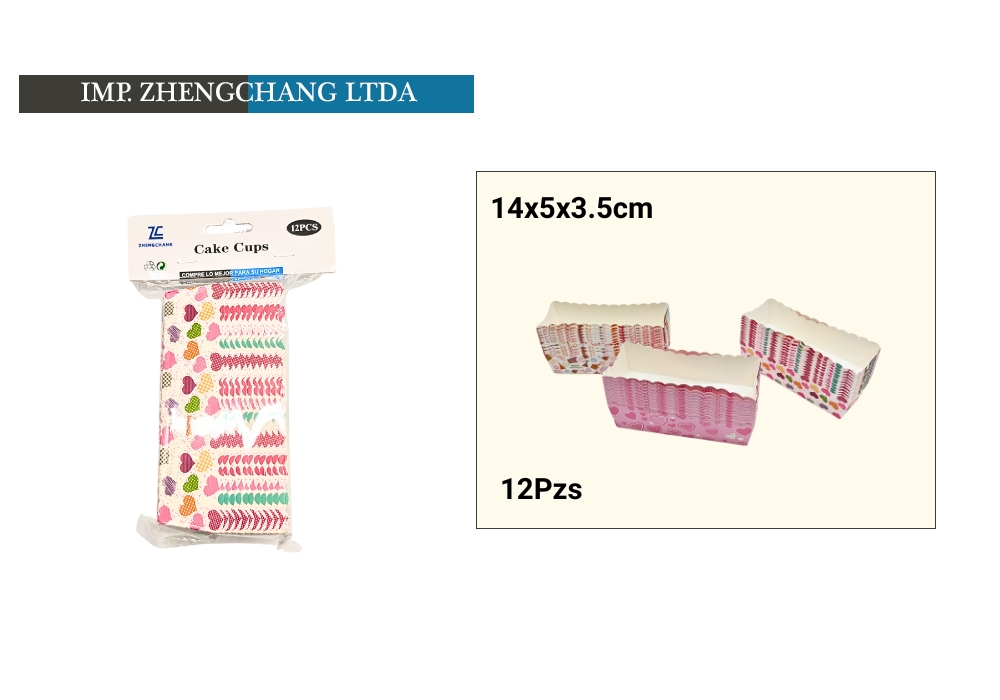 Cápsulas rectangulares para repostería, 14 cm, 12 unidades (x6)