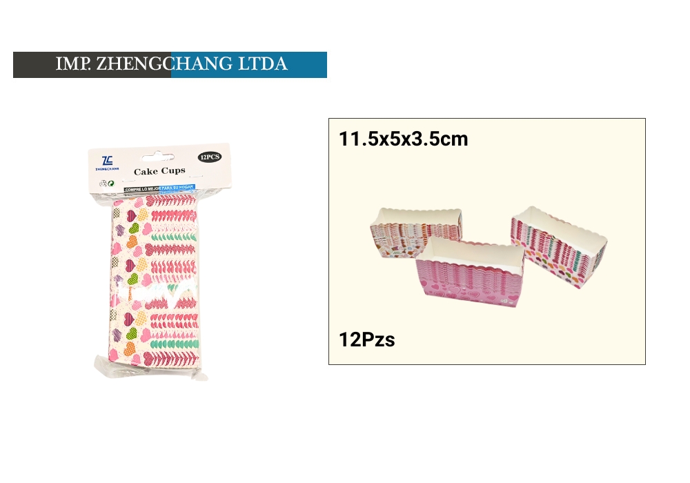Cápsulas rectangulares para repostería, 11,5 cm, 12 unidades (x12)