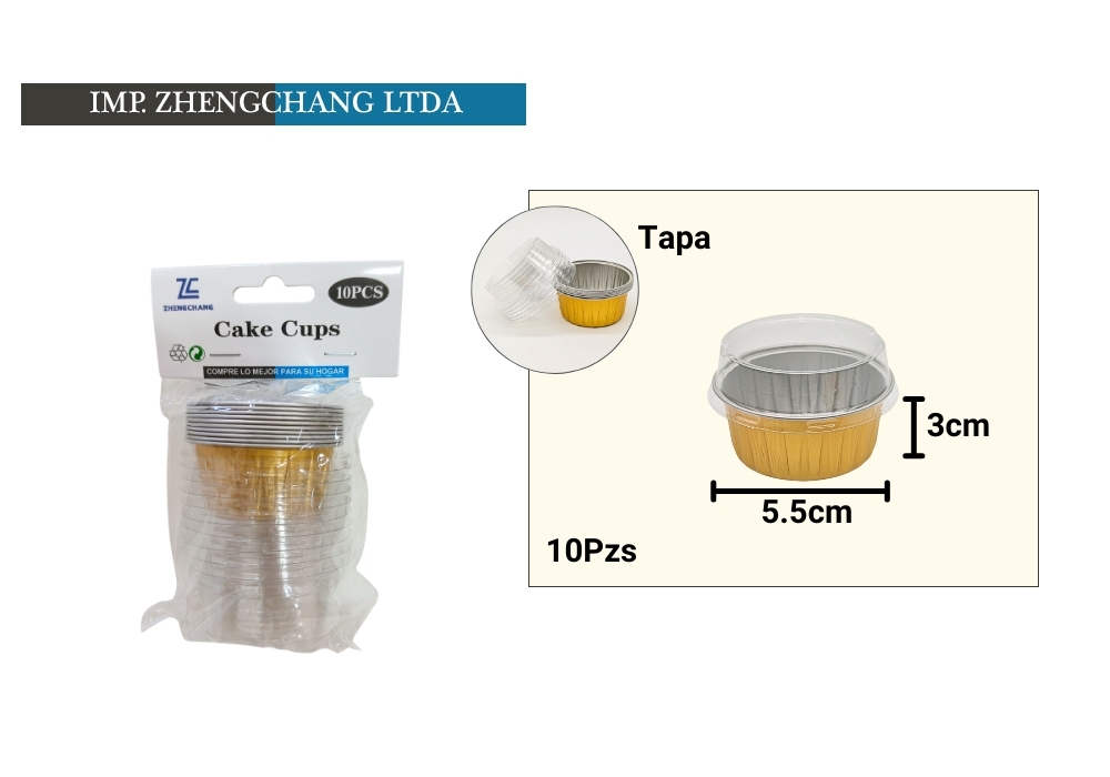Moldes redondos con tapa para postres, 5,5 cm, 10 unidades (x12)
