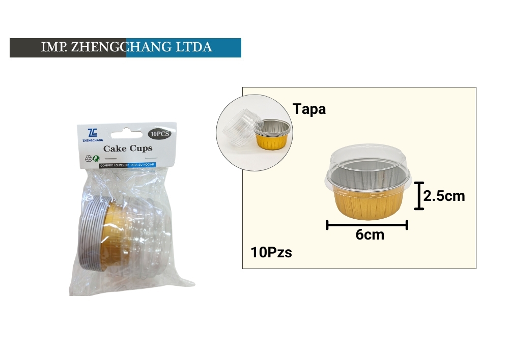Moldes redondos con tapa para postres, 6 cm, 10 unidades (x12)