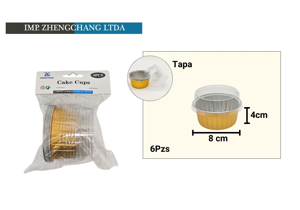 Moldes redondos con tapa para postres, 8 cm, 6 unidades (x12)