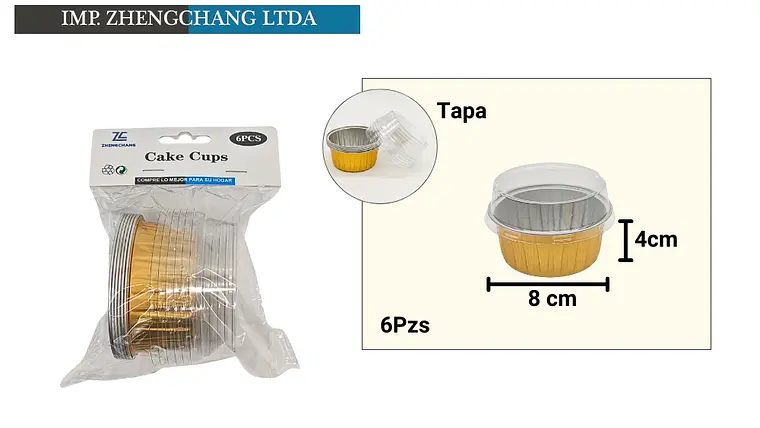 Moldes redondos con tapa para postres, 8 cm, 6 unidades (x12) 1