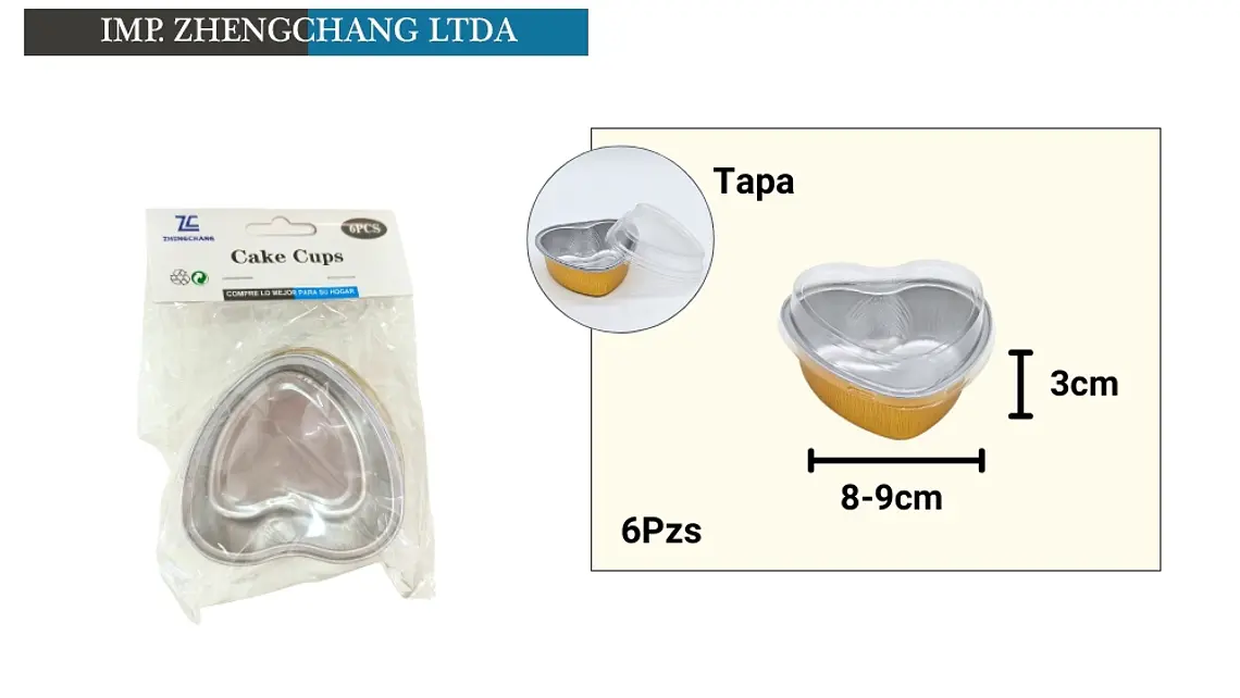 Moldes de corazón con tapa para postres, 6 unidades (x12) 1