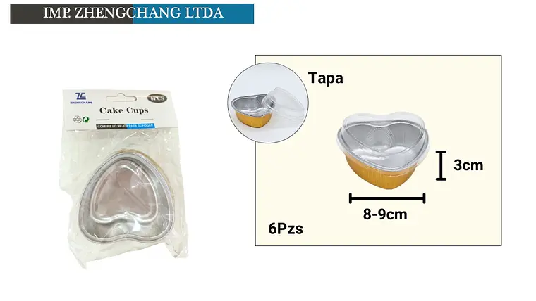 Moldes de corazón con tapa para postres, 6 unidades (x12) 1