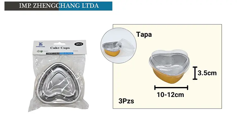 Moldes de corazón con tapa para postres, 3 unidades (x12) 1