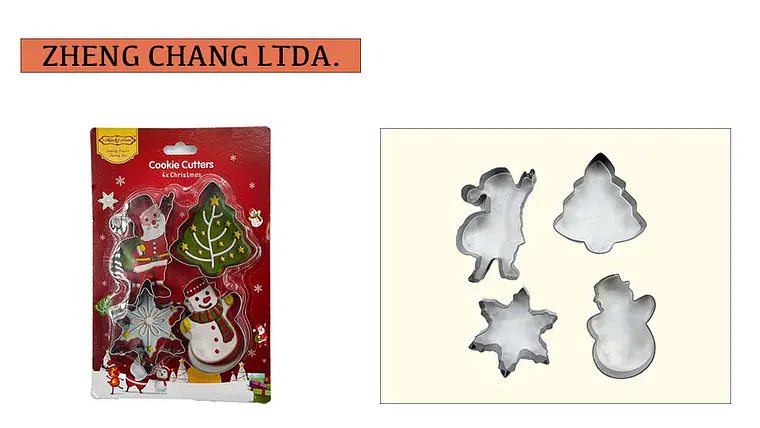 Juego de 4 cortadores de galletas navideños (x12) 1