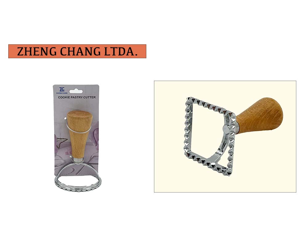 Cortador cuadrado dentado con mango de madera (x12)