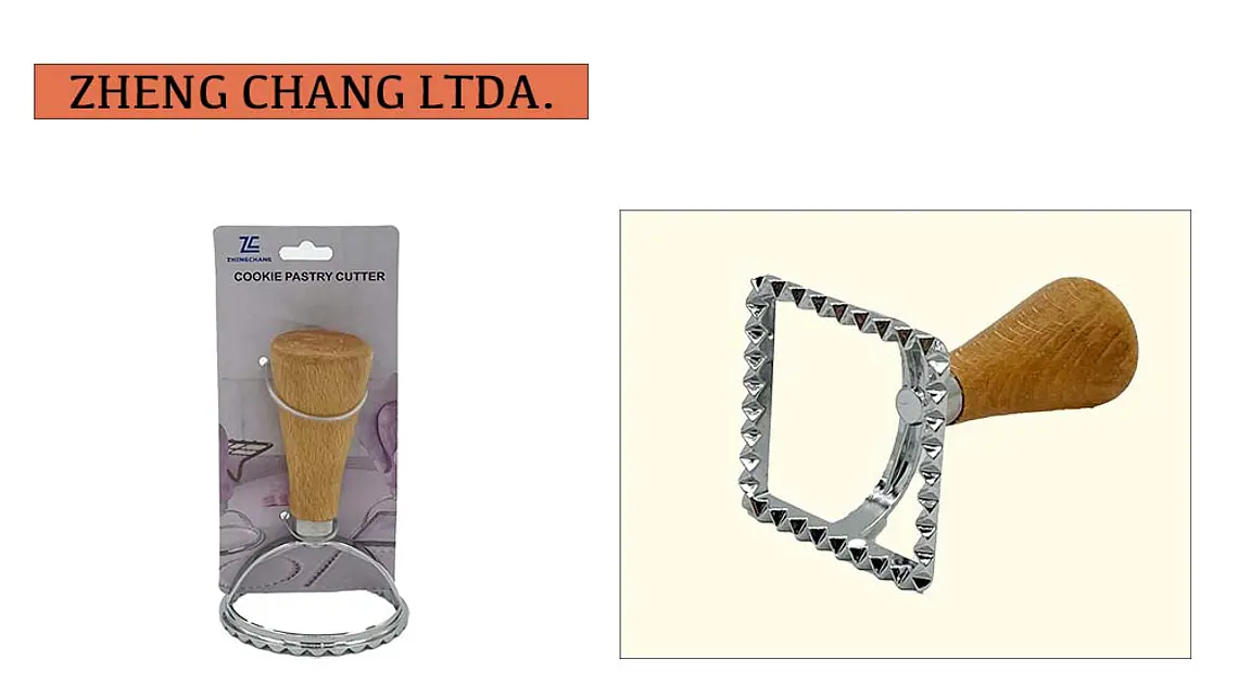 Cortador cuadrado dentado con mango de madera (x12) 1