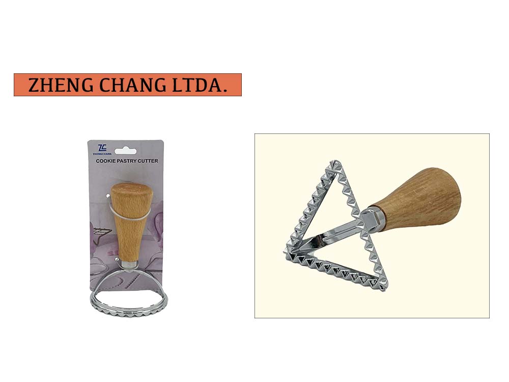 Cortador triangular dentado con mango de madera (x12)