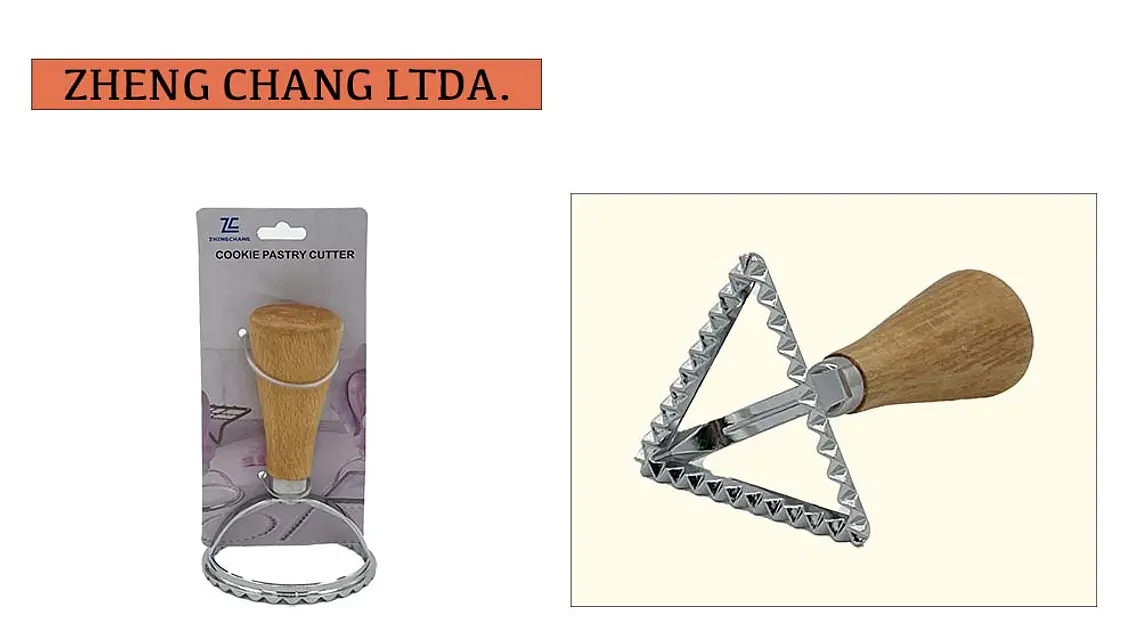 Cortador triangular dentado con mango de madera (x12) 1