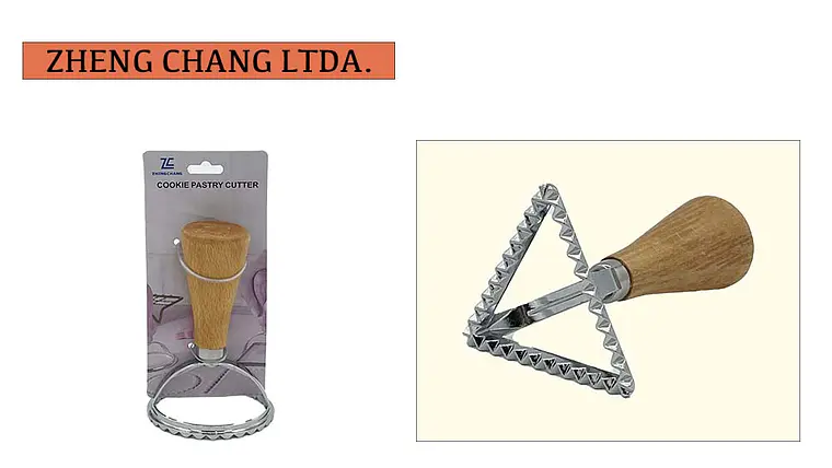 Cortador triangular dentado con mango de madera (x12) 1