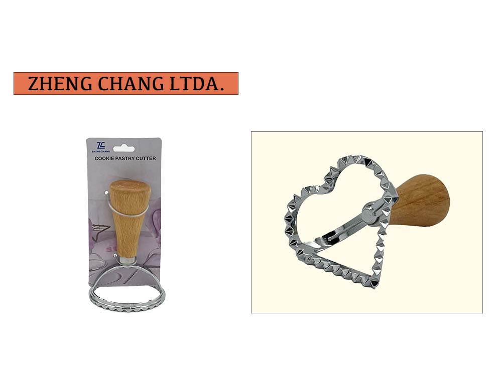 Cortador de corazón dentado con mango de madera (x12)