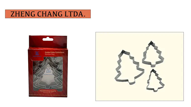 Juego de 3 cortadores con forma de árbol de Navidad (x12) 1