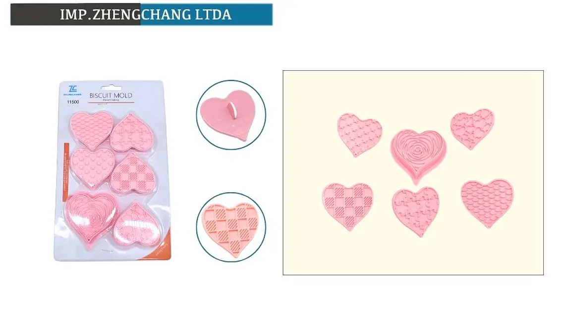 Sellos para galletas con corazones texturizados (x12) 1