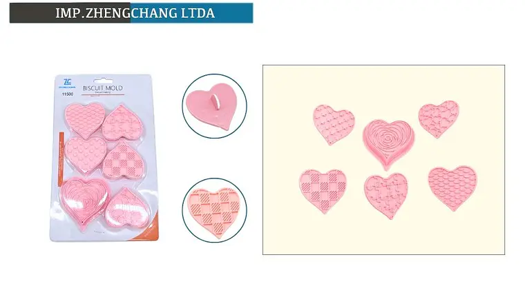 Sellos para galletas con corazones texturizados (x12) 1