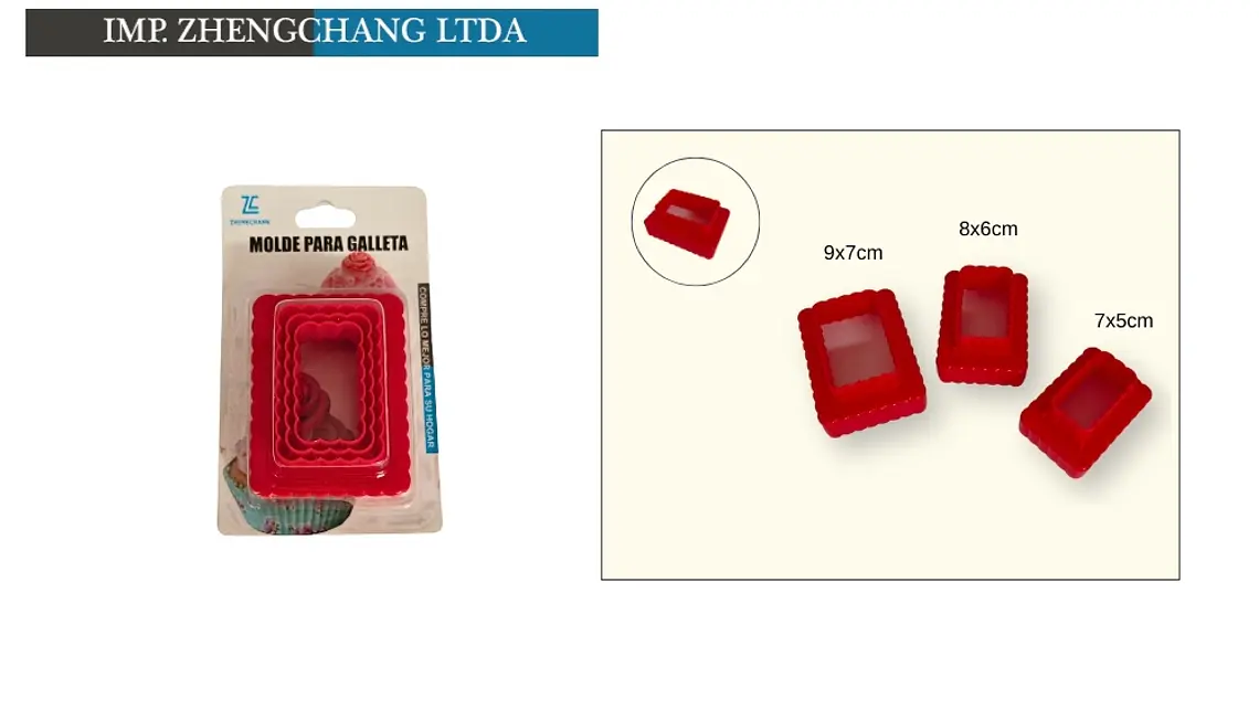 Juego de 6 cortadores rectangulares ondulados (x12) 1