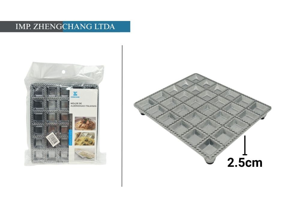 Molde de aluminio para raviolis cuadrados (x12)