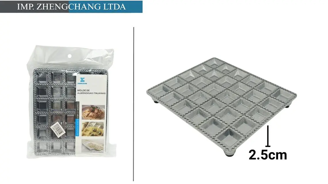 Molde de aluminio para raviolis cuadrados (x12) 1