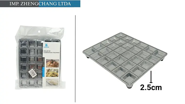 Molde de aluminio para raviolis cuadrados (x12) 1