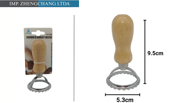 Cortador redondo para raviolis con mango de madera, 5,3 cm (x12) 1