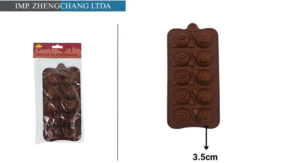 Molde para chocolates con caritas de cerdito (x12) 1