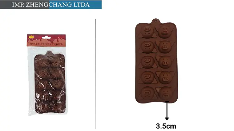 Molde para chocolates con caritas de cerdito (x12) 1