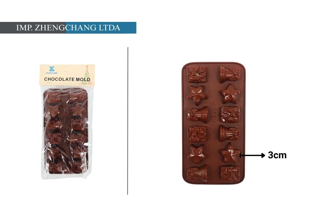 Molde para chocolates con figuras navideñas (x12)