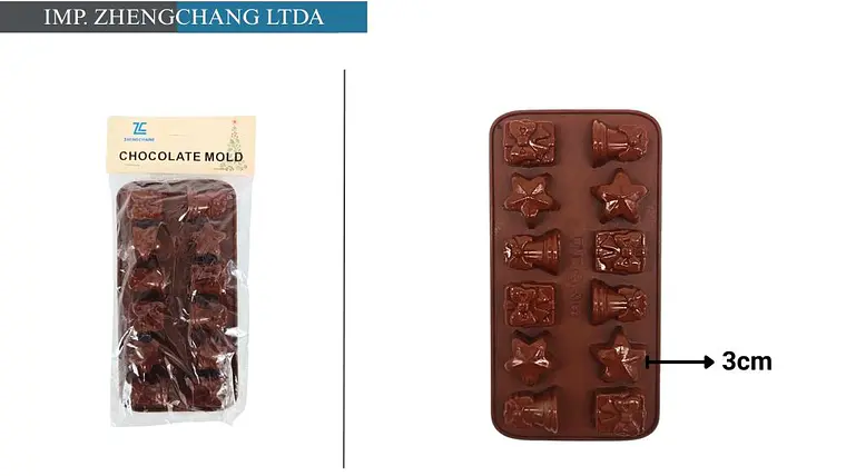 Molde para chocolates con figuras navideñas (x12) 1
