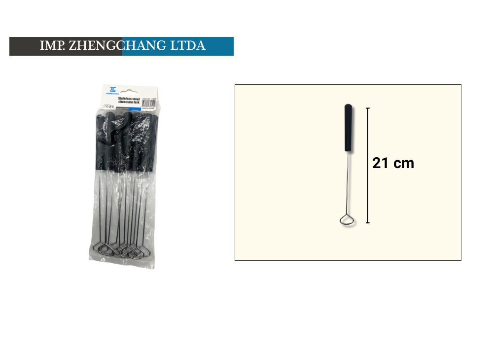 Tenedor para bañar chocolates con aro triangular (x12)
