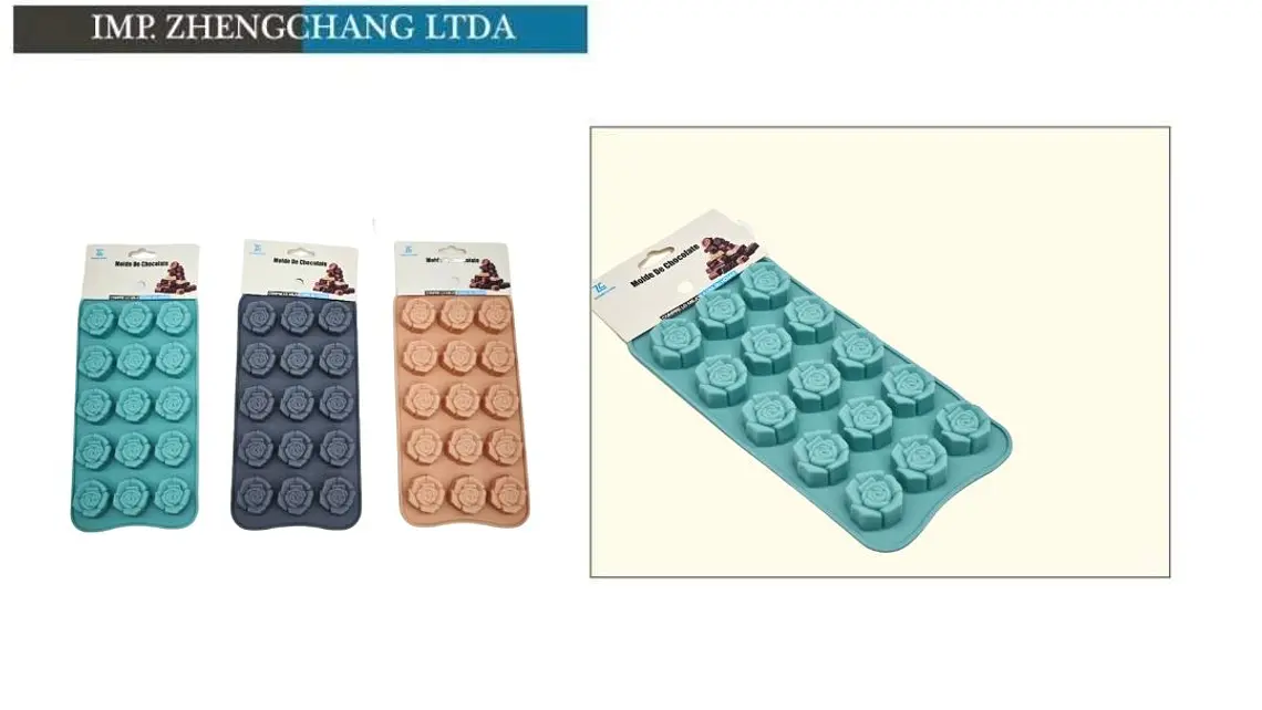 Molde de silicona para chocolates con rosas (x12) 1