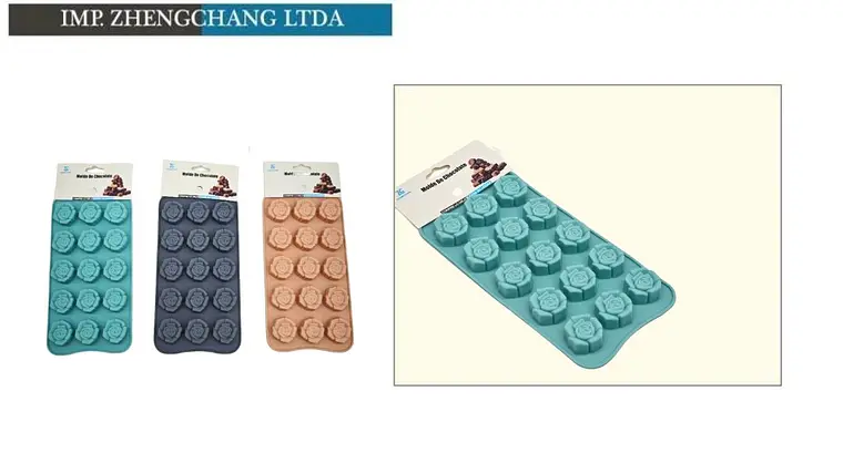 Molde de silicona para chocolates con rosas (x12) 1