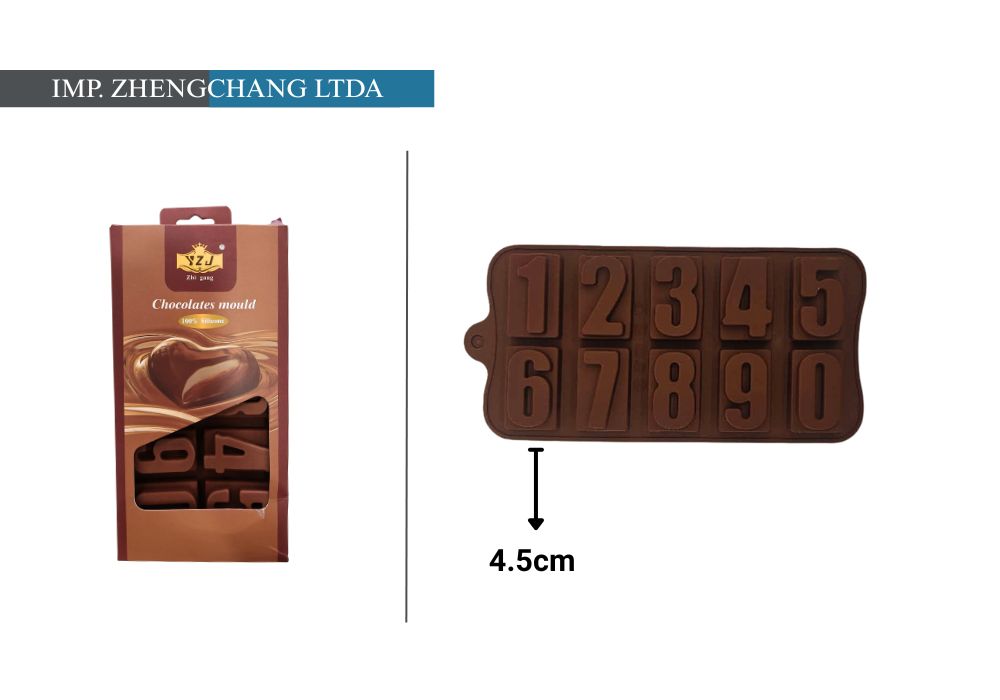 Molde para chocolates con números del 0 al 9 (x12)
