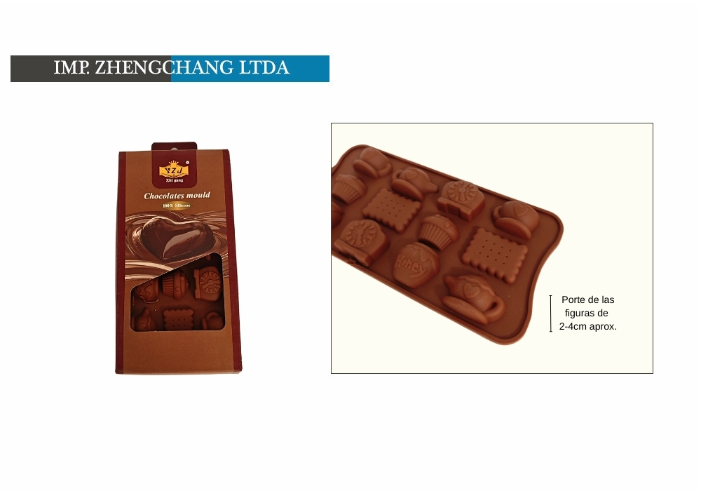 Molde para chocolates con figuras de postres (x12)